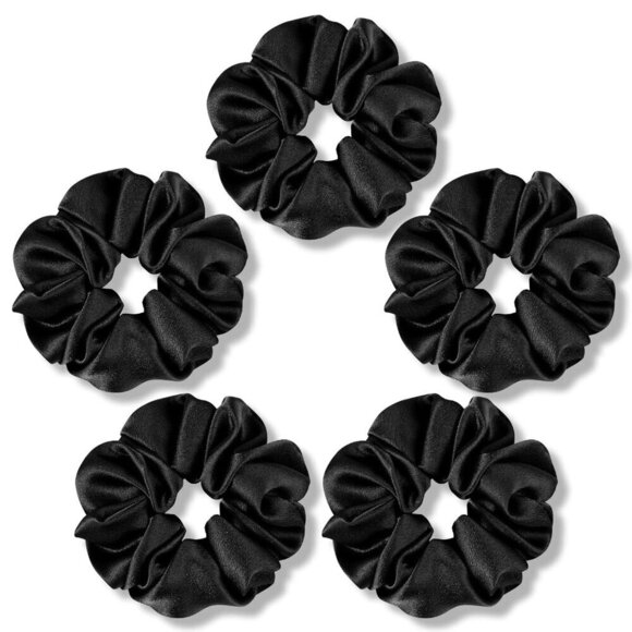 Silk Satin Hair Scrunchies Pack 5 No Crease Gentle on Hair for Women Girls main image 7